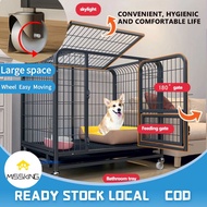 Heavy Duty Cage Square Tube Dog Cage  indoor Large Metal Stainless Dog Cage Free Space Dog House With 4 Wheels Easy Moving Dog Cage for Shitzu