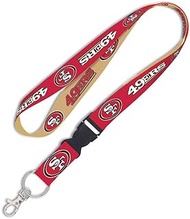 WinCraft NFL San Francisco 49ers Lanyard with Detachable Buckle, 3/4"