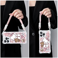 Kitty Girl Lanyard Fancy Fullcover Casing Oppo A5 Pro 5G A5X A5I A3X A5I Pro A60 A16 A18 A38 Casing