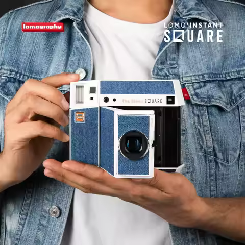 Lomography Lomo'Instant Square Glass Dual Format Camera Uses Fuji Instax Mini Square Film Folding Re