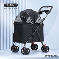 รถเข็นสัตว์เลี้ยง ตะกร้าตาข่าย ระบายอากาศได้รับน้ำหนักสูงสุด40KG รถเข็นสุนัข รถเข็นแมว รถเข็นสุนัขให