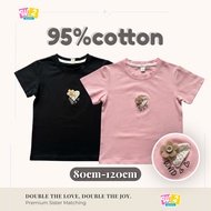 W2 Kids Sisters Matching T-Shirt 95% Cotton Soft Girls Tee Twin Outfit Casual Summer Top
