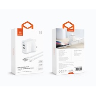 MCDODO CH-682 Lark Series 2.4A 12W Fast Charge Dual USB Travel Charger Set + Cable ABS Fireproof  CH