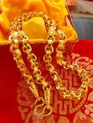 ใหม่!! สร้อยคอชุบทองแท้ 24 K ลายทาโร่ น้ำหนัก 10 บาท ความยาว 26 นิ้ว