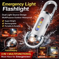 【3-in-1 Emergency Light】 SOS Flashlight With Built-in Power Bank Emergency Light/Flashlight/Power Ba