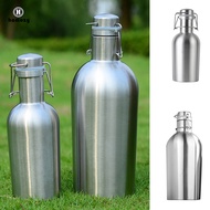[homozy] Stainless Steel Beer Growler Swing Hip Flask Home Party Beer Bottle Secure Saver 2 Sizes