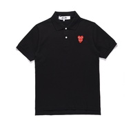 PLAY COMME DES GARCONS REI KAWAKUBO CDG SHORT-SLEEVED T-SHIRT FOR MEN AND WOMEN COUPLE LOVE POLO SHI