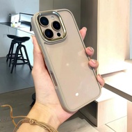 【High quality/Metal lens frame/Acrylic transparent hard case/Titanium Desert】compatible for iphone 1