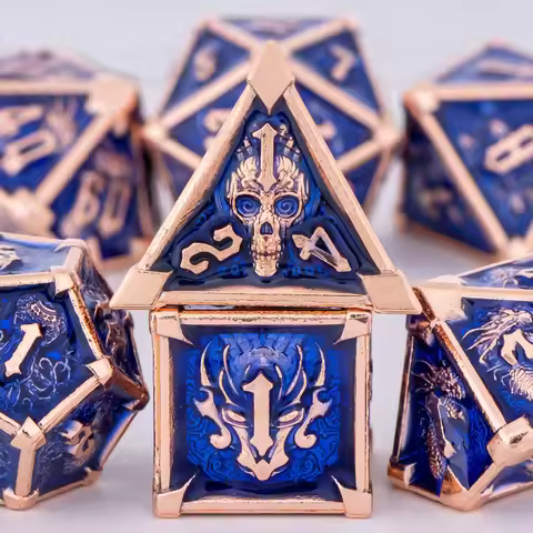 Metal DND Dice Set Dungeons and Dragons Polyhedral Roll Playing Dice D20 D12 D10 D% D8 D6 D4 for Pat