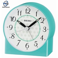 Seiko QHE136L QHE136LN Blue Round Analog Beep Alarm Clock