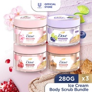[Bundle of 3] Dove Ice Cream Body Scrub 280g
