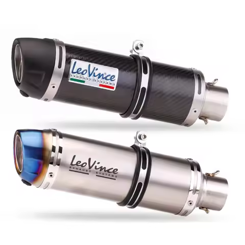Left and Right Motorcycle Turbo Exhaust Down Pipe Carbon Fiber Moto Silencer Leovince Muffler Pipe L