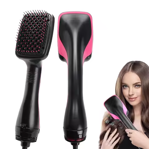 Professional Salon One Step Hair Comb Negative Ion Hair Dryer Brush Curling Straight Wet And Dry Str