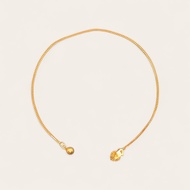 Durable 916 Gold Smooth Link Anklet – 22K Solid Gold Heart & Bell Design
