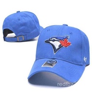 Toronto Blue Jays Team Front and Rear Logo Flat-brimmed Baseball Cap Elastic Peaked Cap Button High 