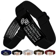 Personalized Medical Alert Bracelet for Men Custom Stainless Steel Medic Info Bracelets with Name Te