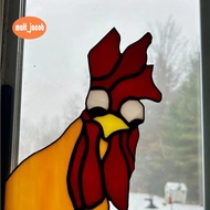 Funny Window Corner Decor - Peeping Rooster, Funny Rooster Stained Bird Window Corner Decor, Rooster