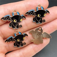 4pcs Drop oil Alloy Animal Wing Charms Pendant earrings Charms