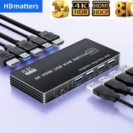 HDMI 2.1 KVM Switch 4K 120Hz With USB Dual Port USB 8K HDMI KVM Switch HDMI 2.1 Hub Switcher 4K 60Hz HDMI Switch KVM USB