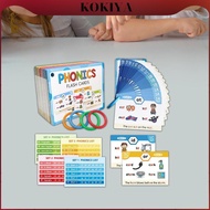 [kokiya] Phonics Flash Cards Sight Words Fun Home School Supplies Letter Sound for Elementary Kinder