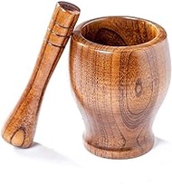 Pestle and Mortar, Natural Wood,Spice Mortar Made of Wood Grinding Cup Spice Crusher Grinder Spice Mortar with Pestle mortar&amp;pestle (Color : As picture, Size : -)