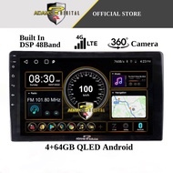 Adams Digital QLED Android Player 4+64GB Built in DSP 48 Band 4G 360 Camera Car
