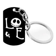 Cross-border Hot Sale Christmas Black Tag Halloween THE NIG Stainless Steel Military Tag Keychain Gift Lettering