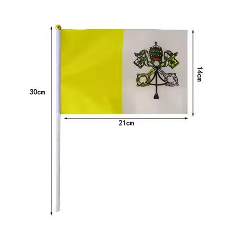 10 Pcs/lot Vatican Hand Waving Flags 14x21cm Vatican City Flag Wholesale