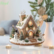 LLOYD Christmas Snow House Statue, 2D Acrylic Xmas Magic House Figurine, Creative Cartoon Wear Resis