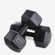 (8kg/10kg/12kg/15kg/20kgx2) Dumbbell Heksagon Premium Bersalut Getah Besi Dumbbell Profil Rod Chrome