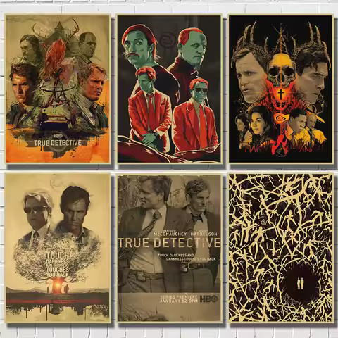 Vintage True detective Classic Movie retro posters kraft wall paper For Home Decor wall stickers