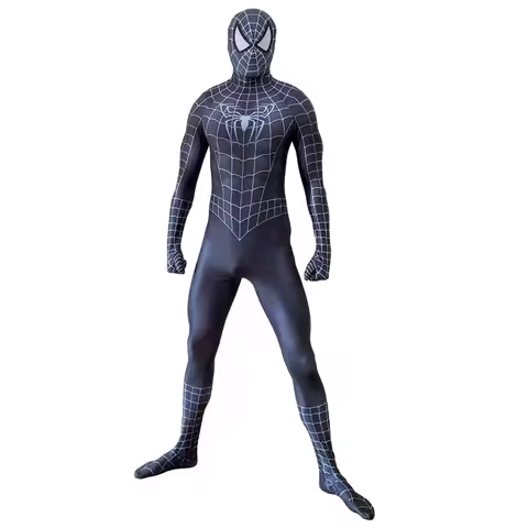 Halloween Men Spider Cosplay Black Raimi Cosplay Costume Venom Symbiote Raimi Suit Zentai Bodysuit A