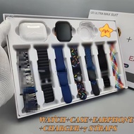 【Local Stock】10 In 1 Set Ultra 2 49mm Screen Sport Fitness SmartWatch 9 With Earphones I20 Ultra Max