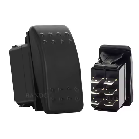 12V/24V DC Reverse Polarity Switch 6P (ON)-OFF-(ON) 3 Way Momentary Rocker Switch Waterproof Non-lig