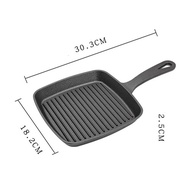 Pan Cast Iron Cauldron Steak Skillet Grill Pan Gas Stoves Non-stick Frying Pans Home Garden Wok Pan Stripe Thick-bottomed Pans