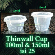 Thinwall DM Puding Cup 100ml 150ml Merpati isi 25 set