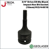 JETECH 3/4'' Drive CR-Mo Black Impact Hex Bit Socket Bit (10mm)