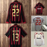 06-07 throwback jerseys ac milan kaka alessandro nesta paolo maldini inzaghi pirlo long sleeve footb