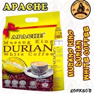 APACHE MUSANG KING DURIAN WHITE COFFEE INSTANT DRINK / PACK 30'S & TRIPLE SACHET X 20 GRAM / APACHE 