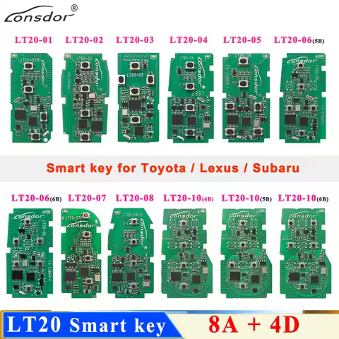 Lonsdor LT20-01 LT20-04 LT20-03 LT20-08 LT20-07 LT20-10 LT20 Smart Key PCB 8A+4D For Toyota & Lexus 