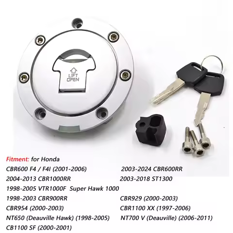 Motorcycle Fuel Gas Tank Cap Cover Lock for CBR 600RR 1000RR CBR600 F4/F4I NT650 NT700V VFR800 ST130