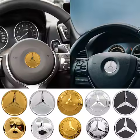Car Styling Logo Steering Wheel Center Badge Logo Sticker For Mercedes Benz AMG W204 GLC CLA W205 W2