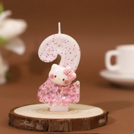 2026 Gradient Pink Birthday Candles Number Cartoon Girl 100 Days Cake Candles 520th Anniversary Deco