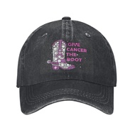 Fashion Hat Give Cancer The Boot Breast Cancer Awareness Pink Ribbon Baseball Cap Unisex Hat One Siz
