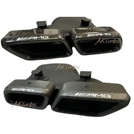 Benz W205 Dedicated Modified Real Carbon Fiber AMG Style// AK Scorpion Tube Four-Out Oblique Square 