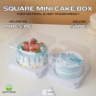 EC 50pcs 4INCHES Transparent Mini Cake Box Cake Packaging Food Box Bento Cake Box Dessert Gift Box