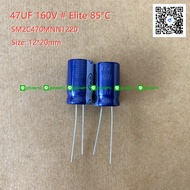 (จำนวน 2 ชิ้น) 47UF 160V 85C ELITE SIZE 12X20MM. สีน้ำเงิน CAPACITOR คาปาซิเตอร์ SM2C470MNN1220