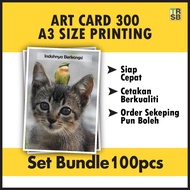[Set Bundle 100pcs] A3 Poster Printing ART CARD 300 gsm | Urgent Siap Cepat