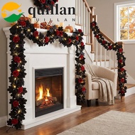 QUILLAN Halloween Maple Leaf Rose Vine, Gothic Style Plastic Maple Leaf Garland, Festivals Lifelike 