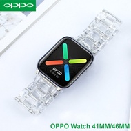 Resin Watch strap for OPPO Watch band 41mm 46mm bracelet transparent steel strap for oppo smart watc